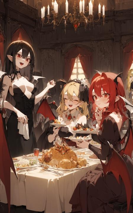 30336-1-3 girls, vampire, wings, banquet, indoors, blonde hair, red hair, black hair.png